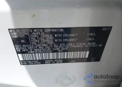 2017 Toyota Rav4 Le from USA, damaged, VIN JTMBFREVXHJ152681